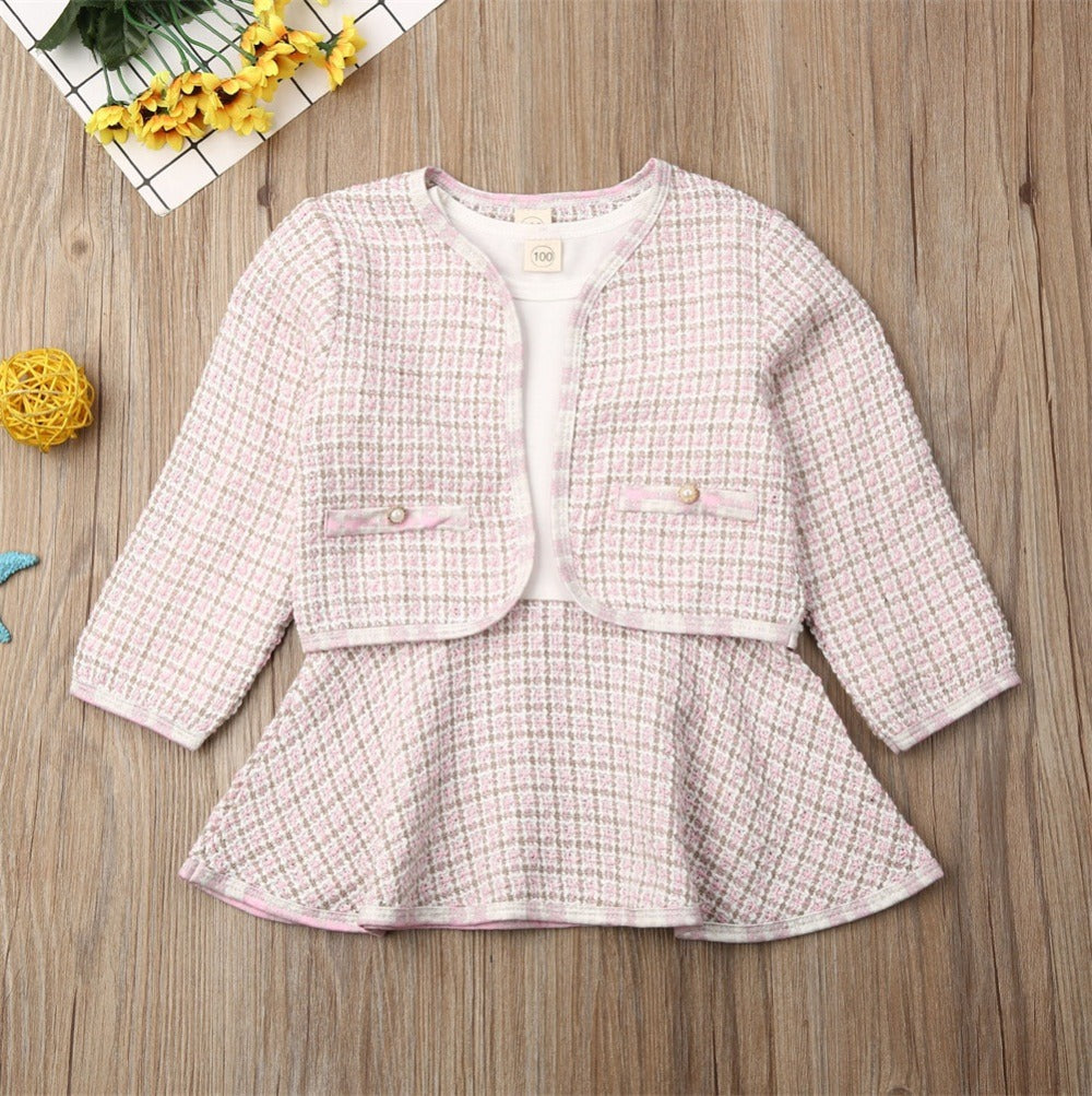 Long-sleeved Dresses Two-piece Children's
