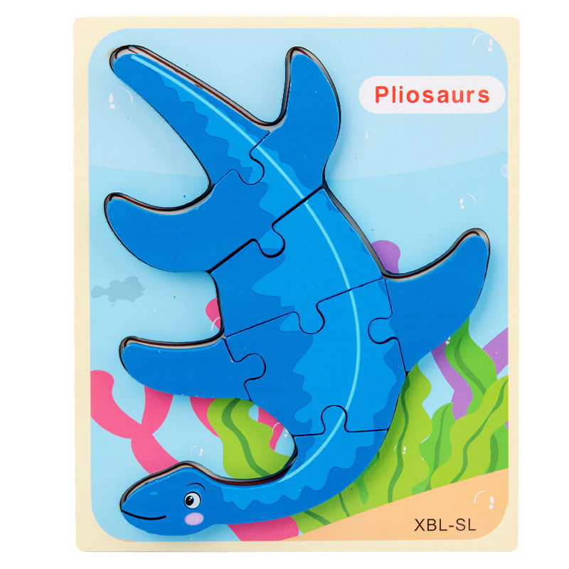 Baby Wooden Cartoon Dinosaur 3D Puzzle