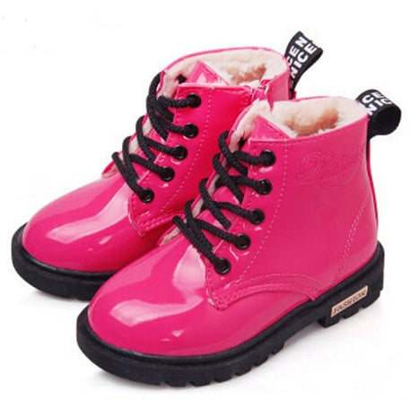 Winter Children Shoes Leather Waterproof Martin Boots Kids