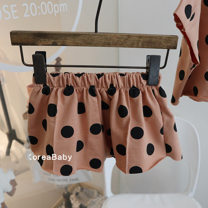 Cotton Polka Dot Set Short Sleeves