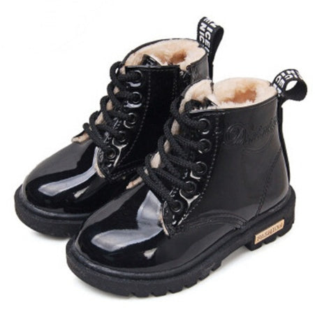 Winter Children Shoes Leather Waterproof Martin Boots Kids
