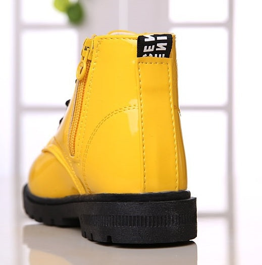 Winter Children Shoes Leather Waterproof Martin Boots Kids
