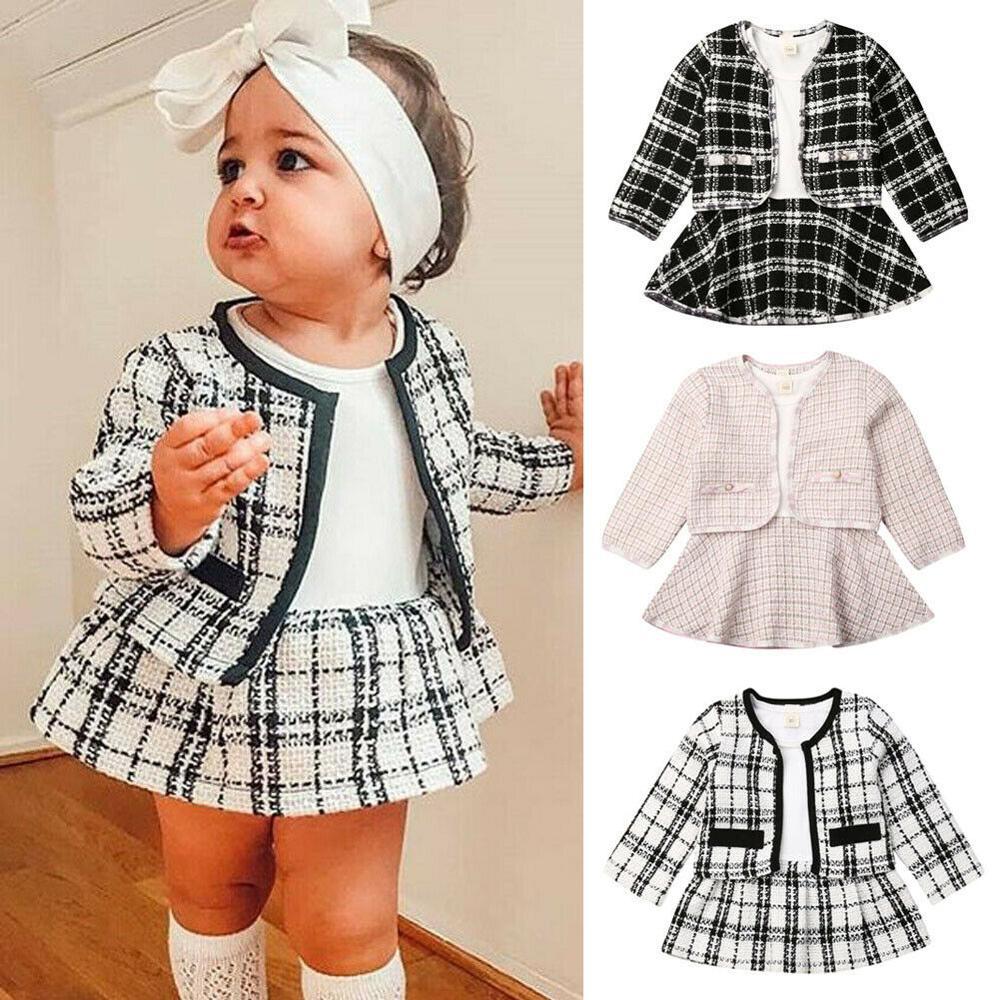Long-sleeved Dresses Two-piece Children's