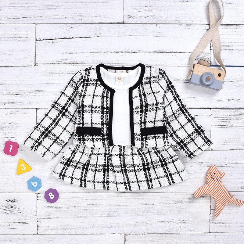 Long-sleeved Dresses Two-piece Children's