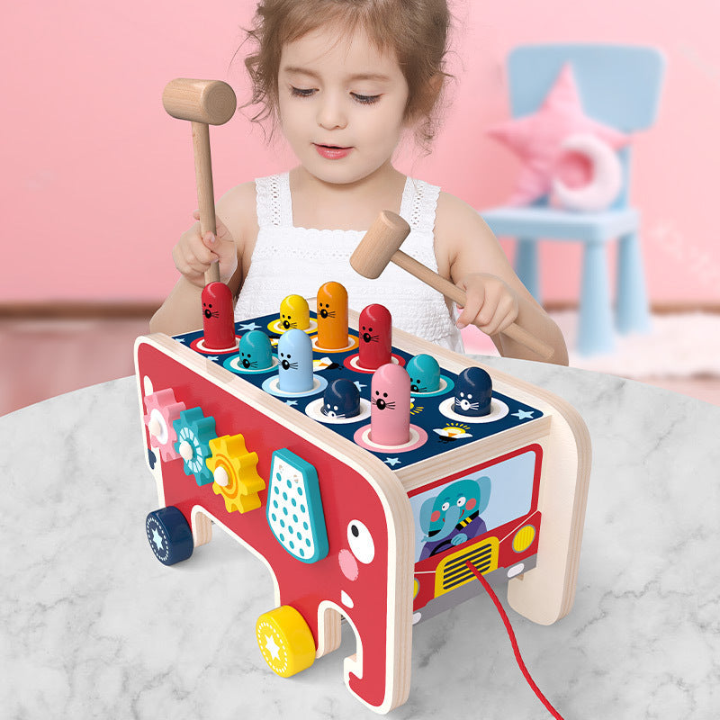 Toddlers Kids Wooden Pounding Bench