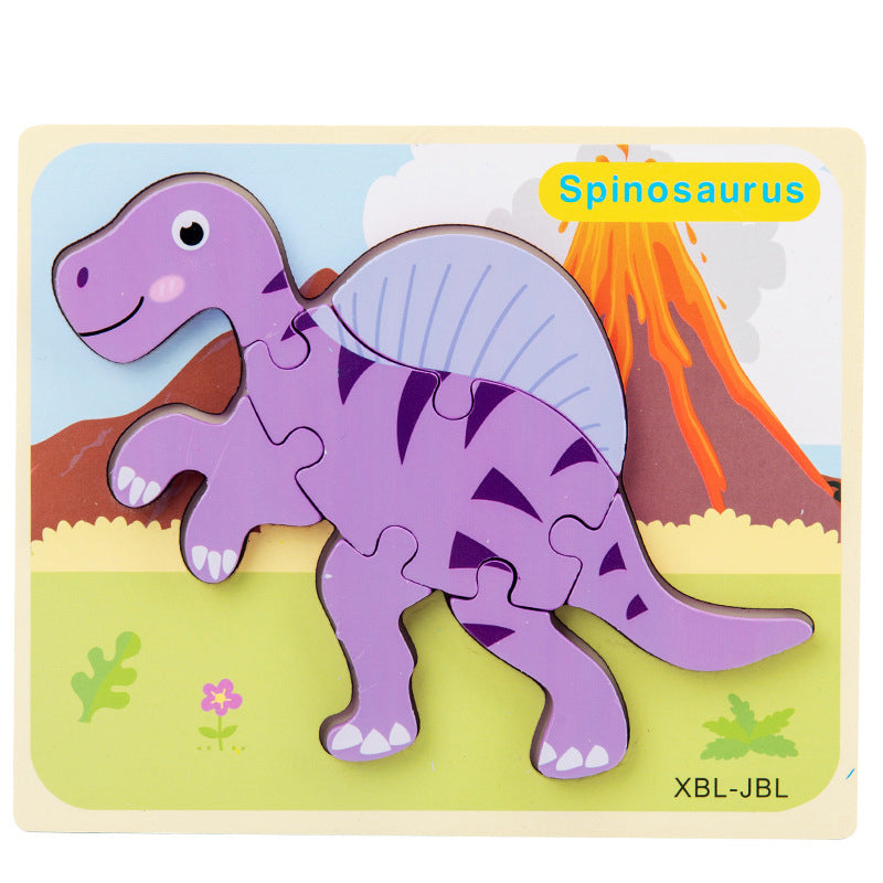 Baby Wooden Cartoon Dinosaur 3D Puzzle