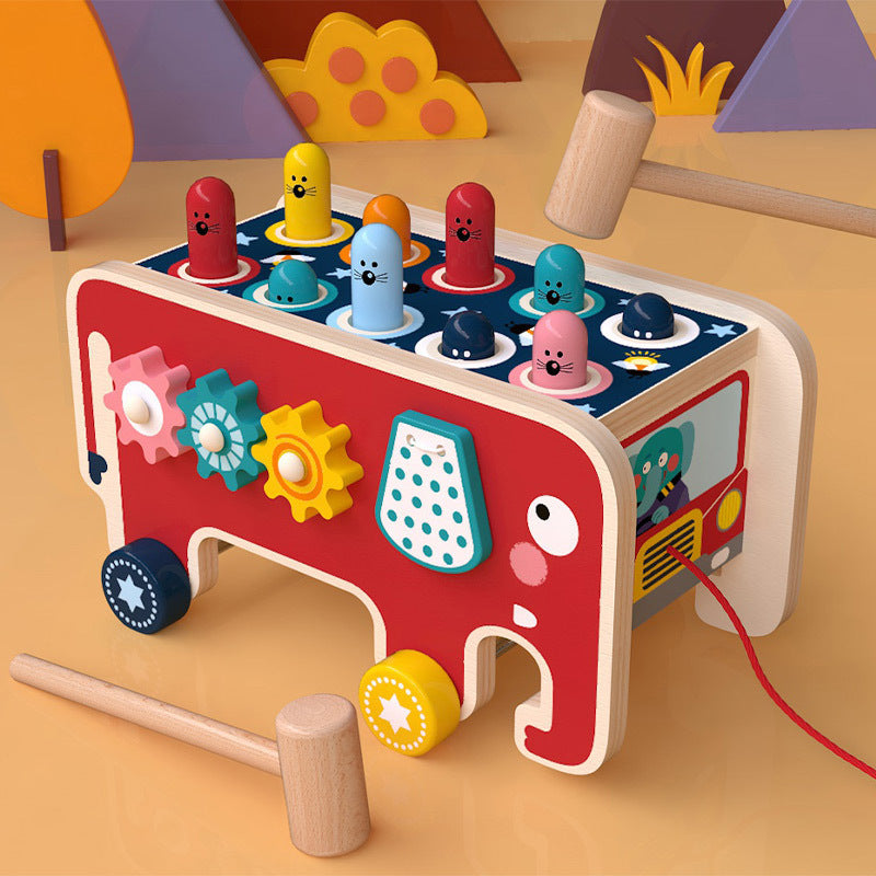 Toddlers Kids Wooden Pounding Bench