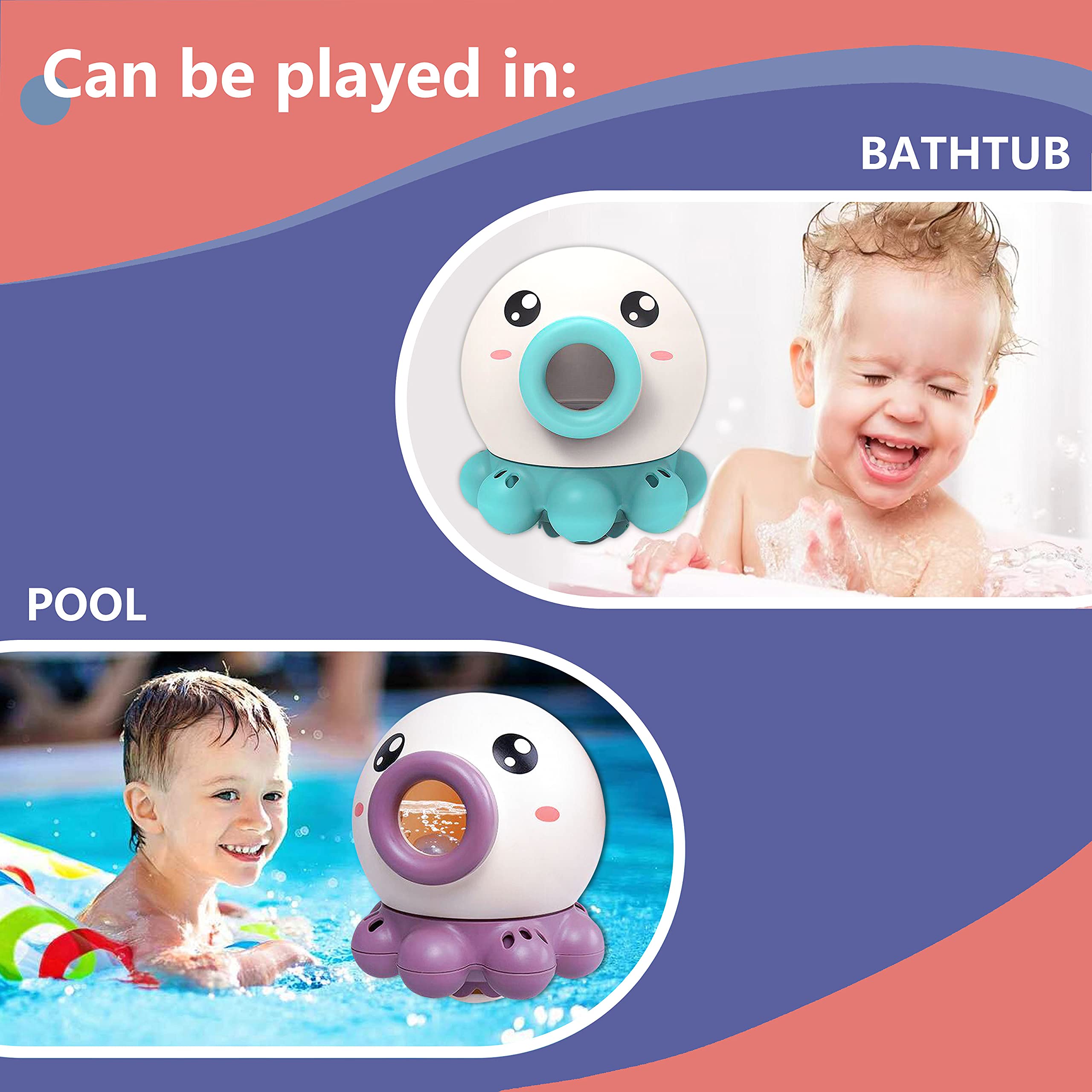 Octopus Fountain Bath Toy Water Jet Rotating Shower Bathroom